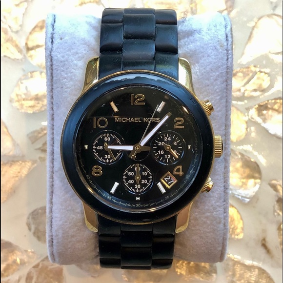 Michael Kors Watch - Black & Gold - Rubber Band - Picture 2 of 10